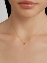 S925 Sterling Silver Olive Green Triangle Cubic Zirconia Necklace